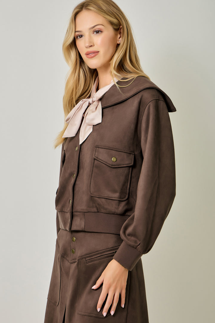 Ivy Lane Suede Blouson Jacket