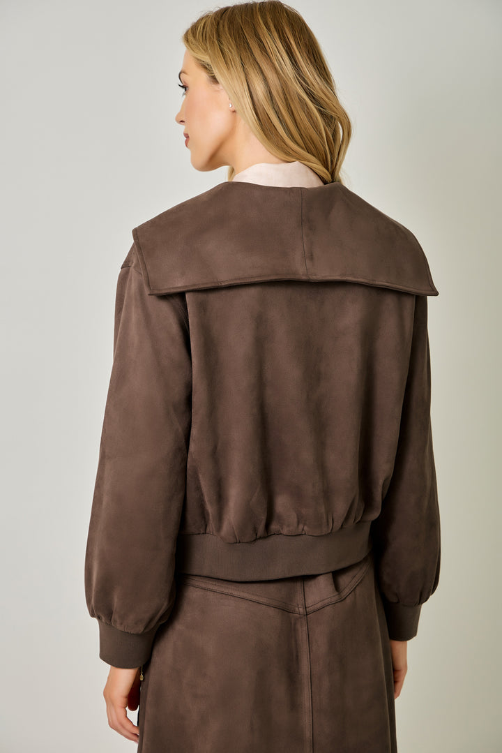 Ivy Lane Suede Blouson Jacket