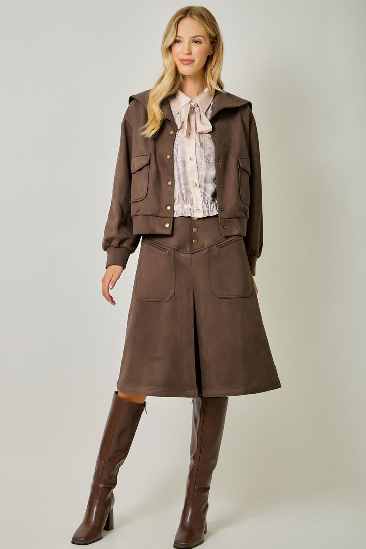 Ivy Lane Suede Blouson Jacket