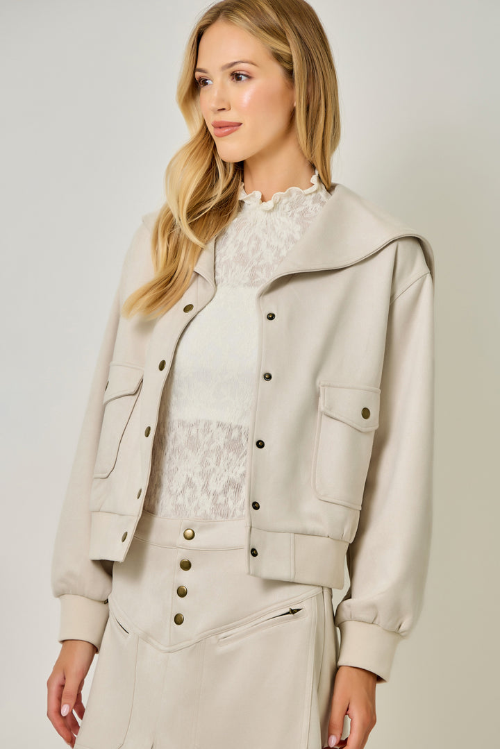 Ivy Lane Suede Blouson Jacket