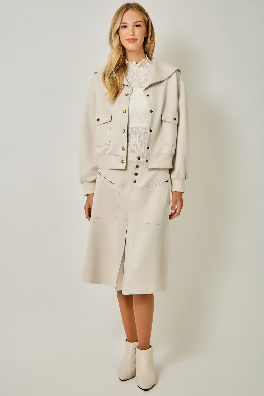 Ivy Lane Suede Blouson Jacket