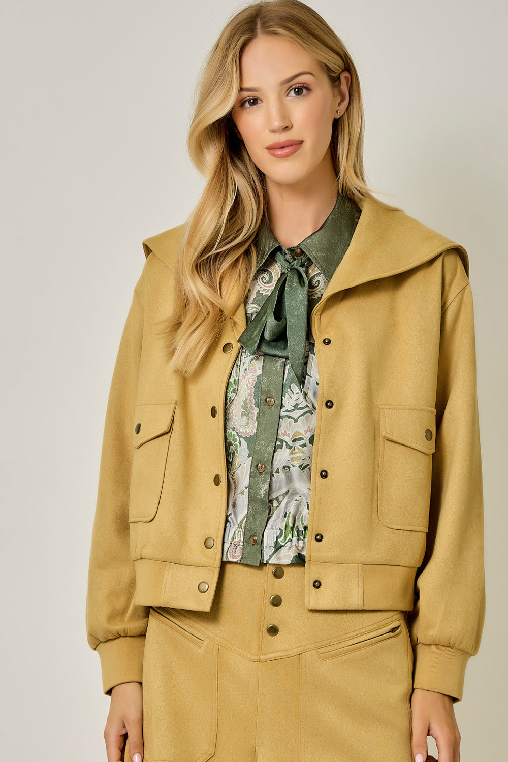 Ivy Lane Suede Blouson Jacket