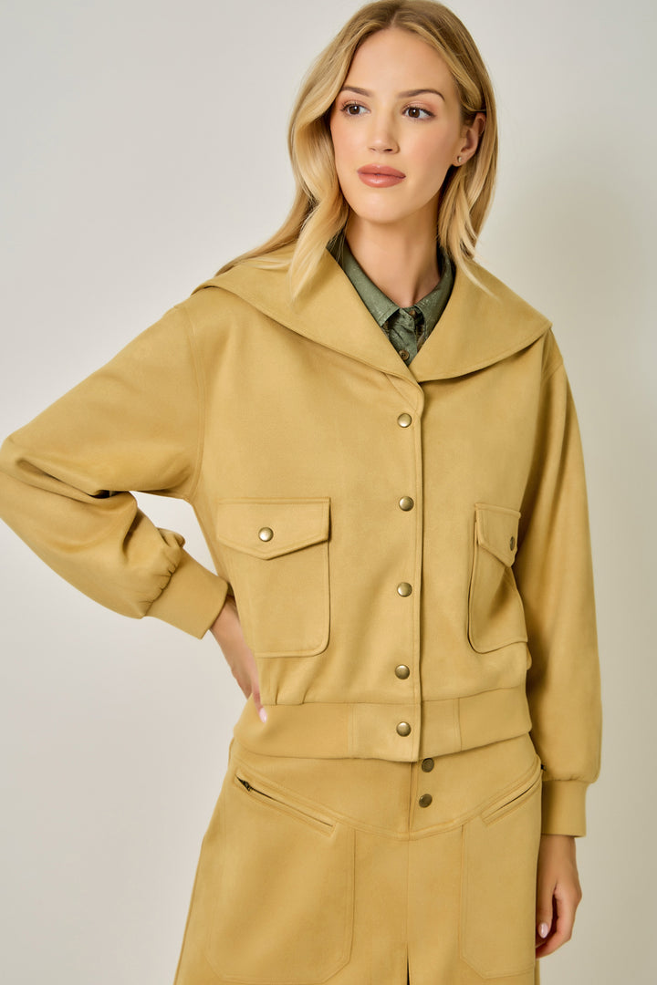 Ivy Lane Suede Blouson Jacket