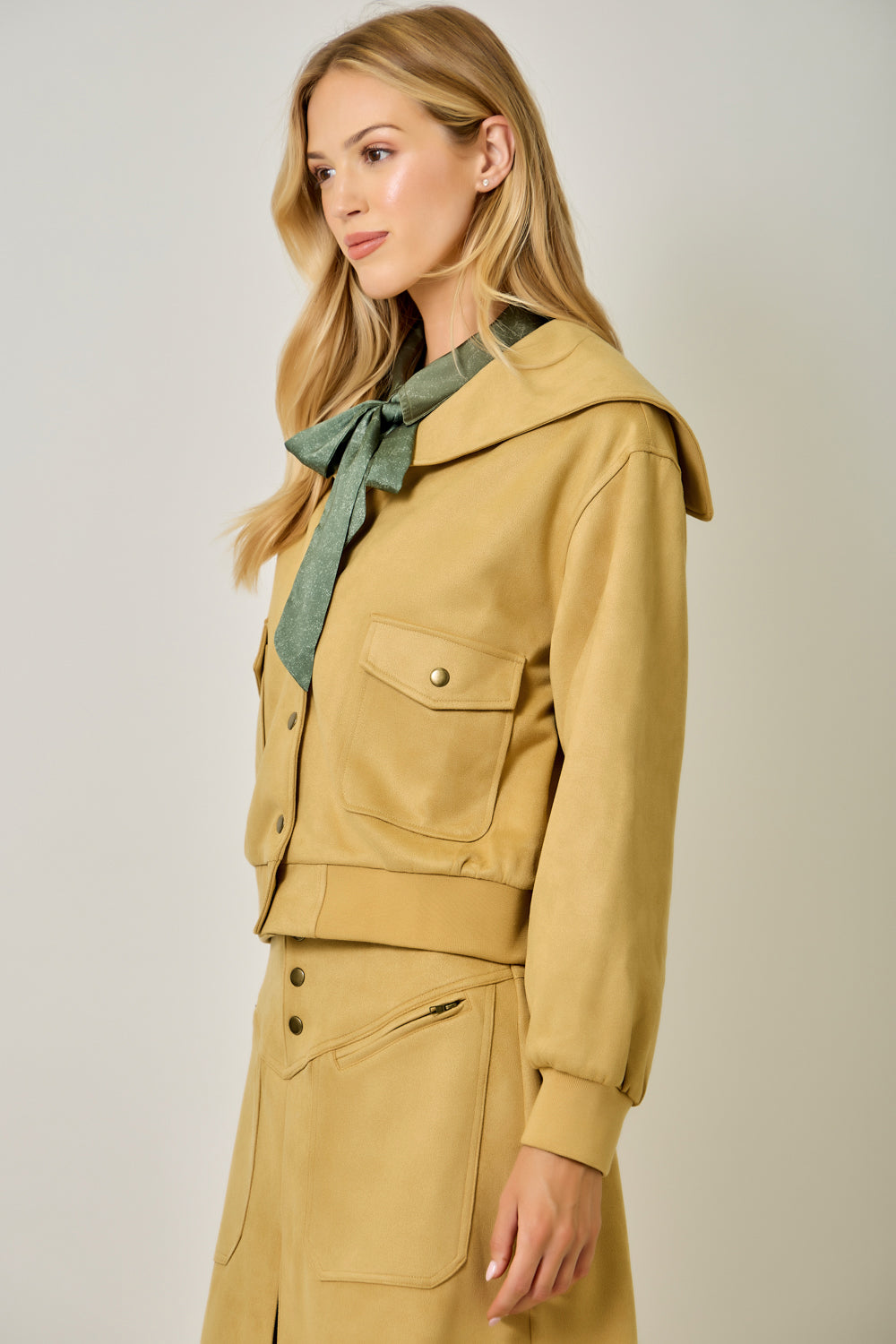 Ivy Lane Suede Blouson Jacket