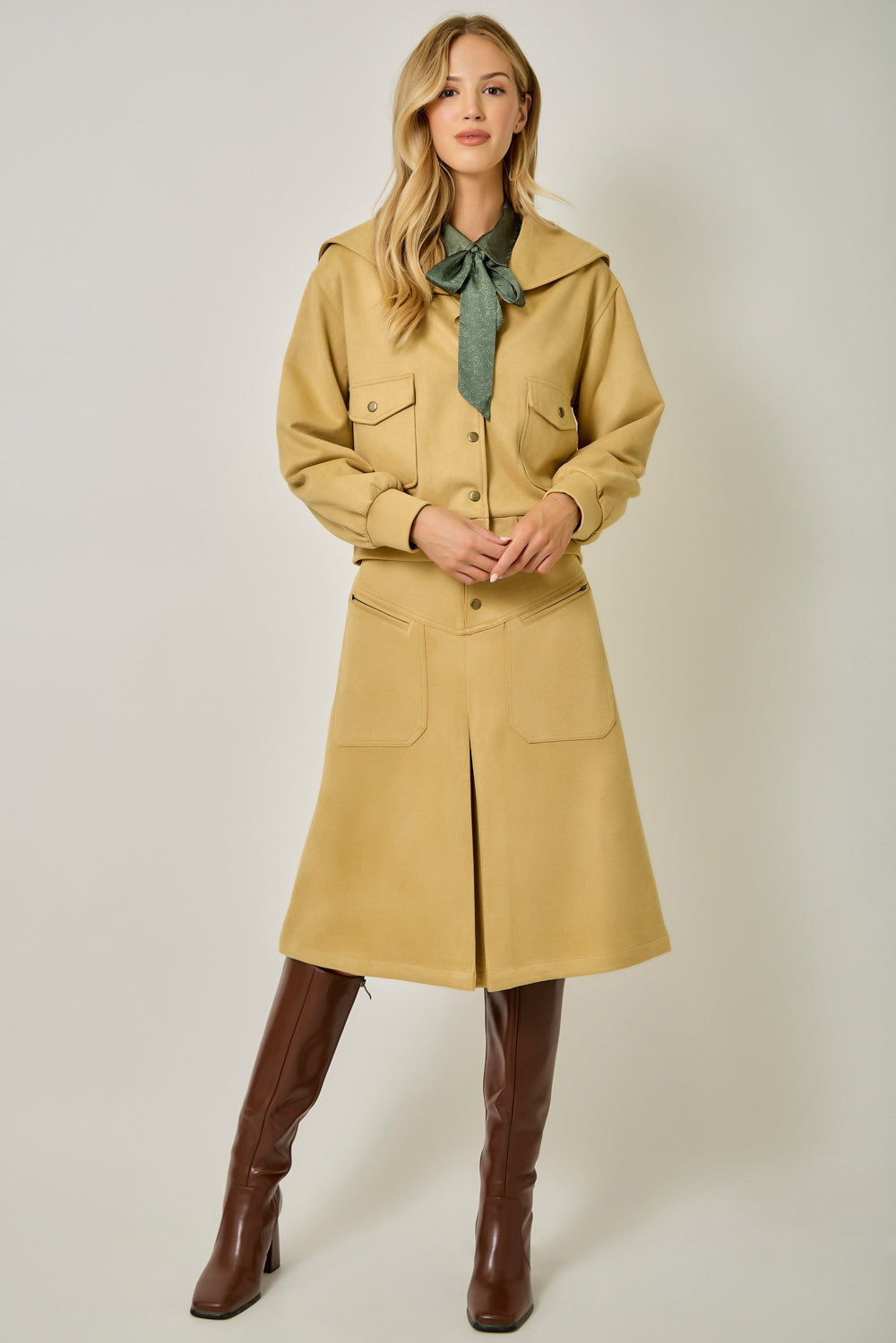 Ivy Lane Suede Blouson Jacket
