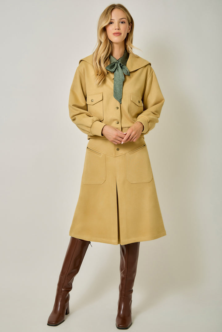 Ivy Lane Suede Blouson Jacket