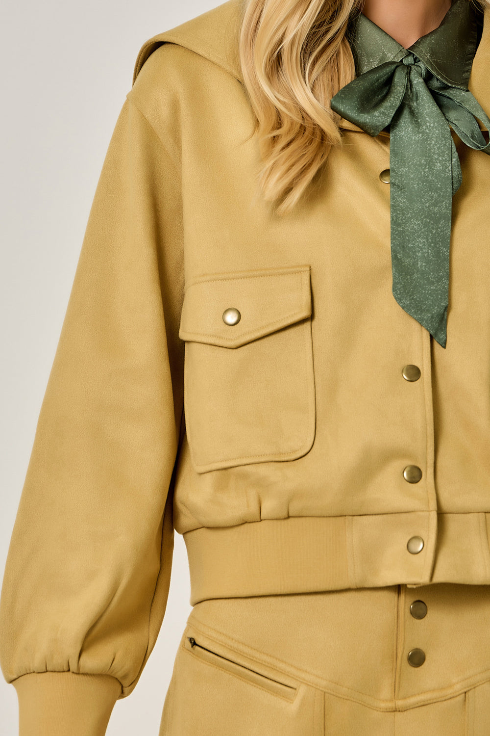 Ivy Lane Suede Blouson Jacket