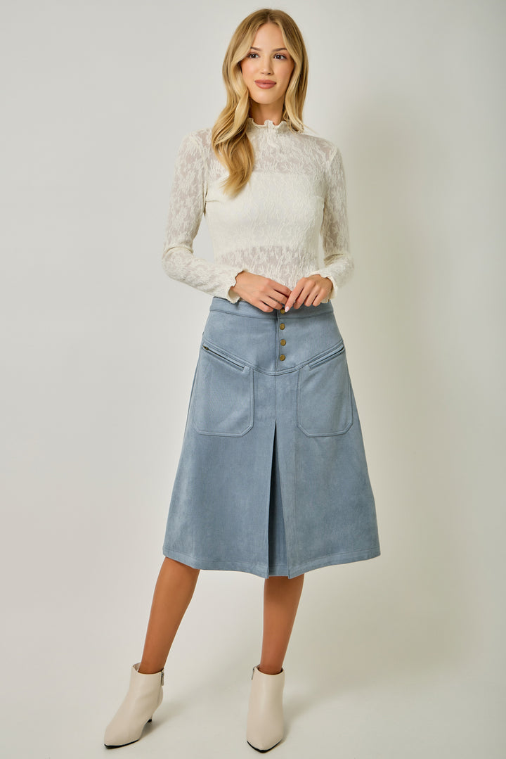 Ivy Lane Suede A-Line Skirt