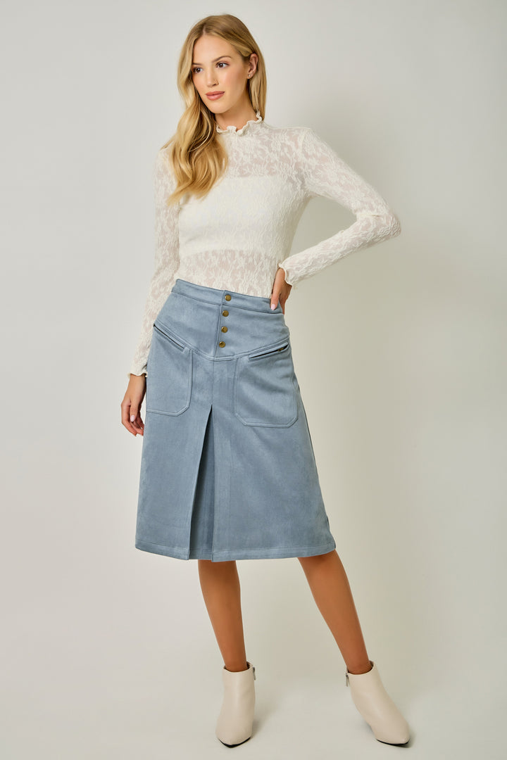 Ivy Lane Suede A-Line Skirt