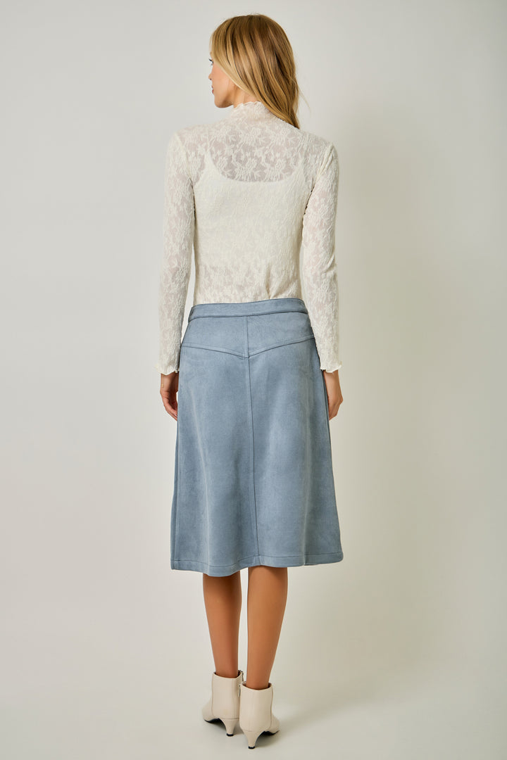 Ivy Lane Suede A-Line Skirt