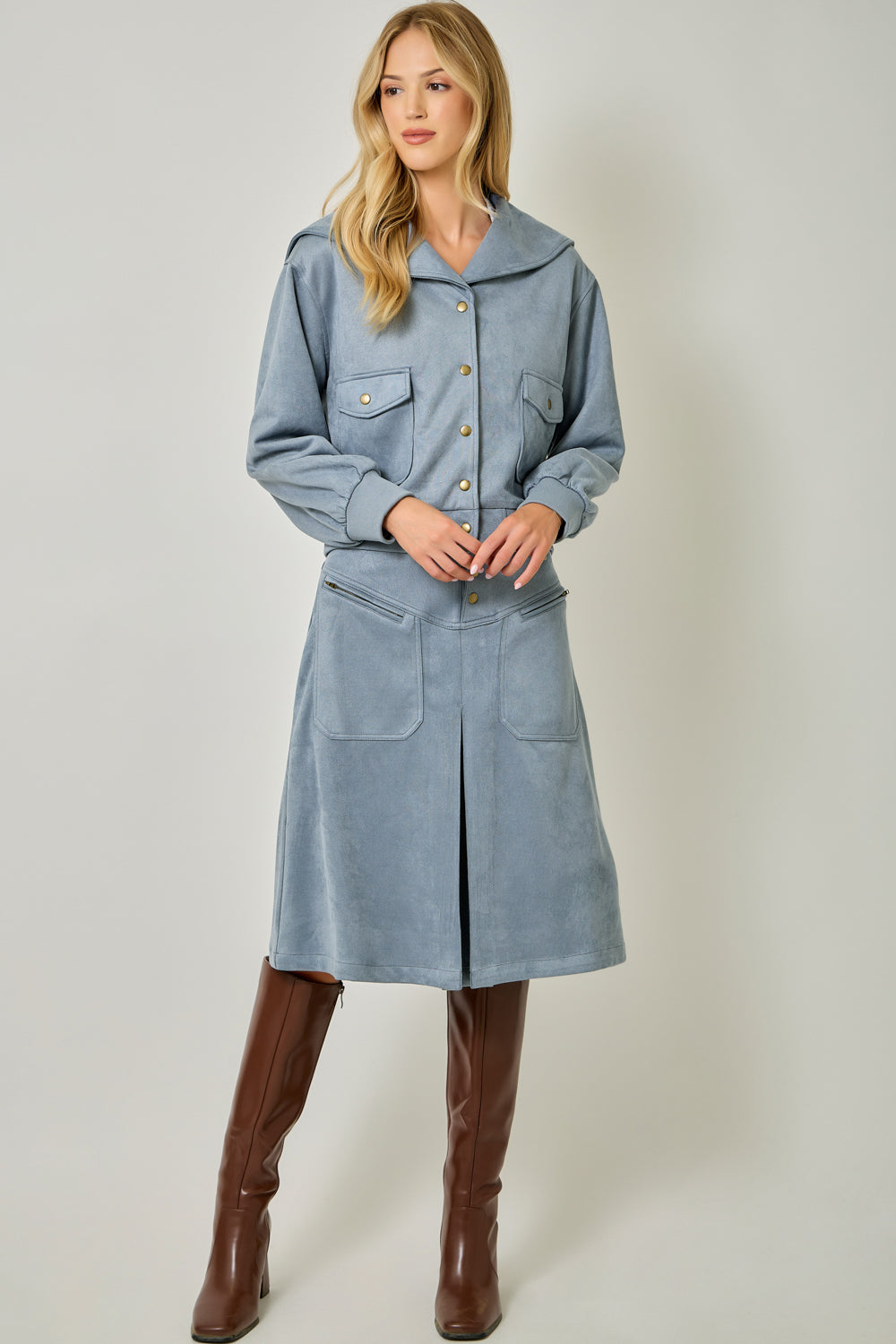 Ivy Lane Suede A-Line Skirt
