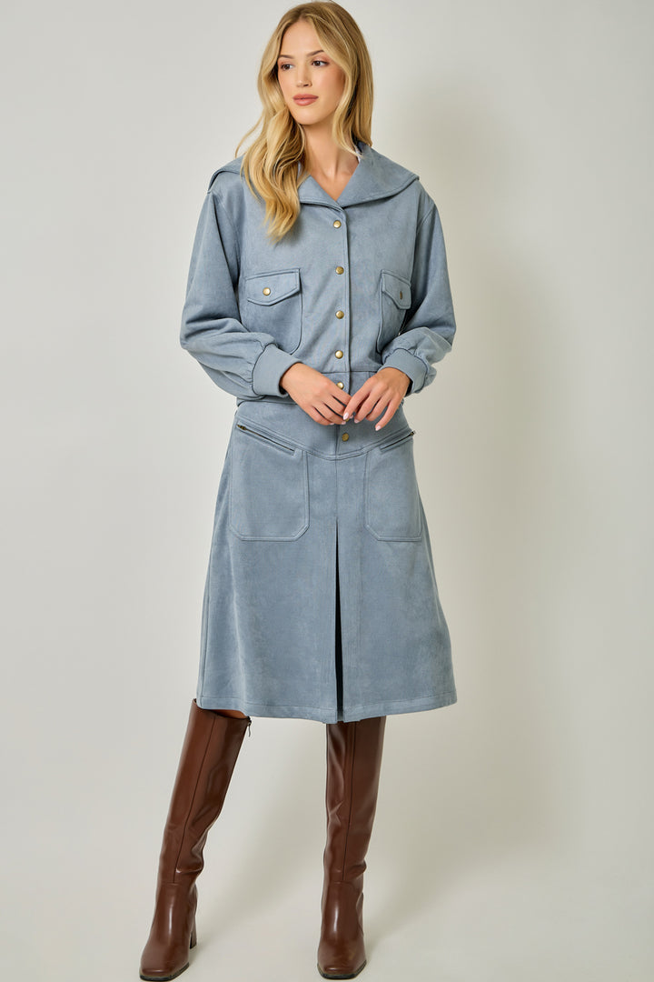 Ivy Lane Suede A-Line Skirt