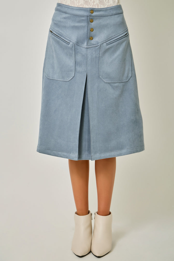 Ivy Lane Suede A-Line Skirt