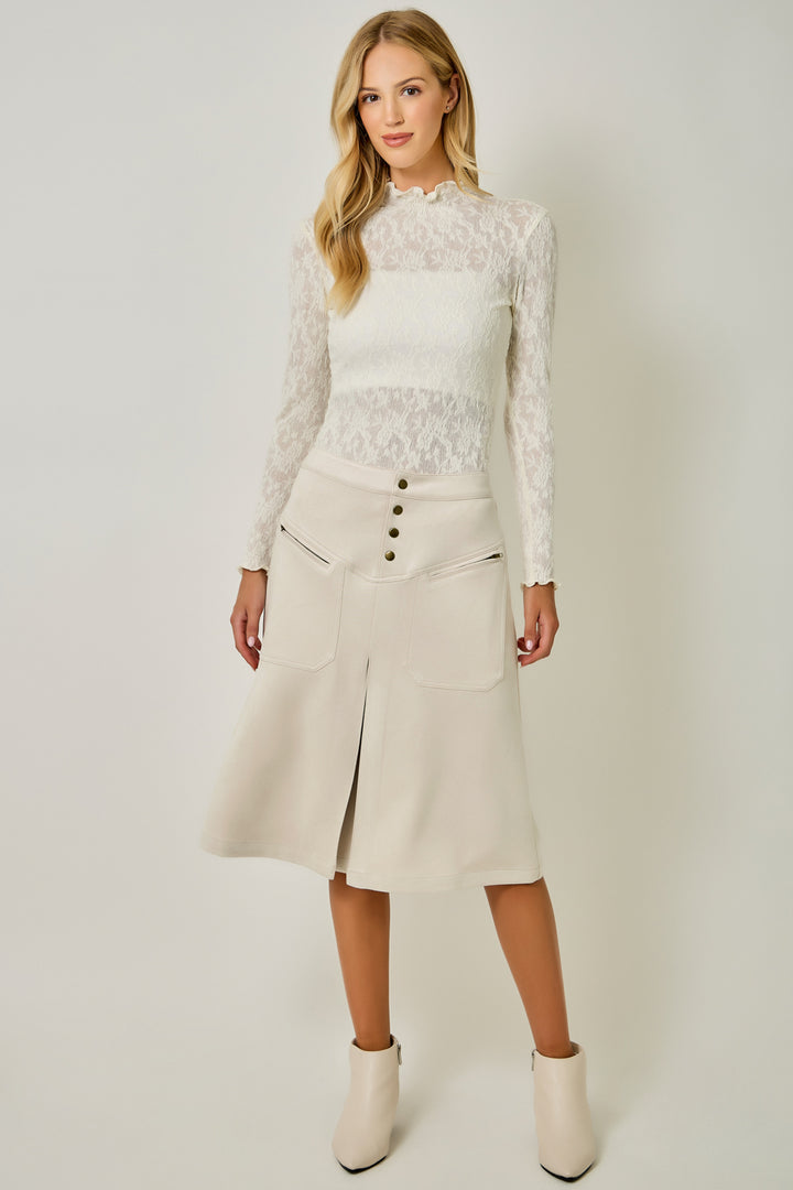 Ivy Lane Suede A-Line Skirt