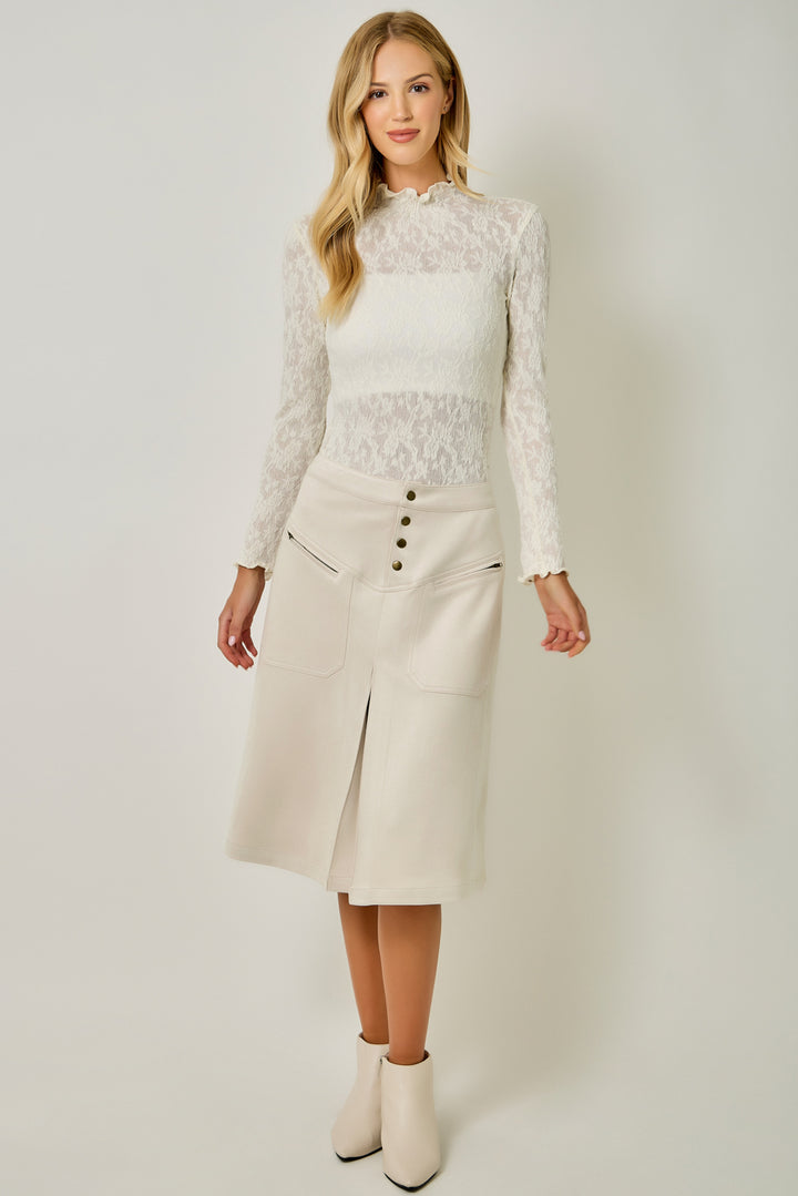 Ivy Lane Suede A-Line Skirt