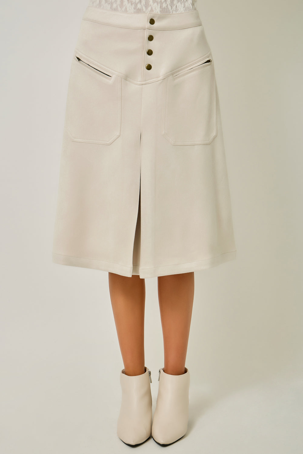 Ivy Lane Suede A-Line Skirt