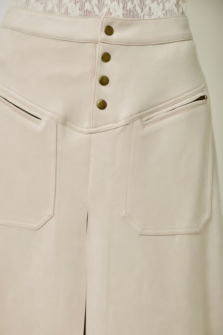 Ivy Lane Suede A-Line Skirt
