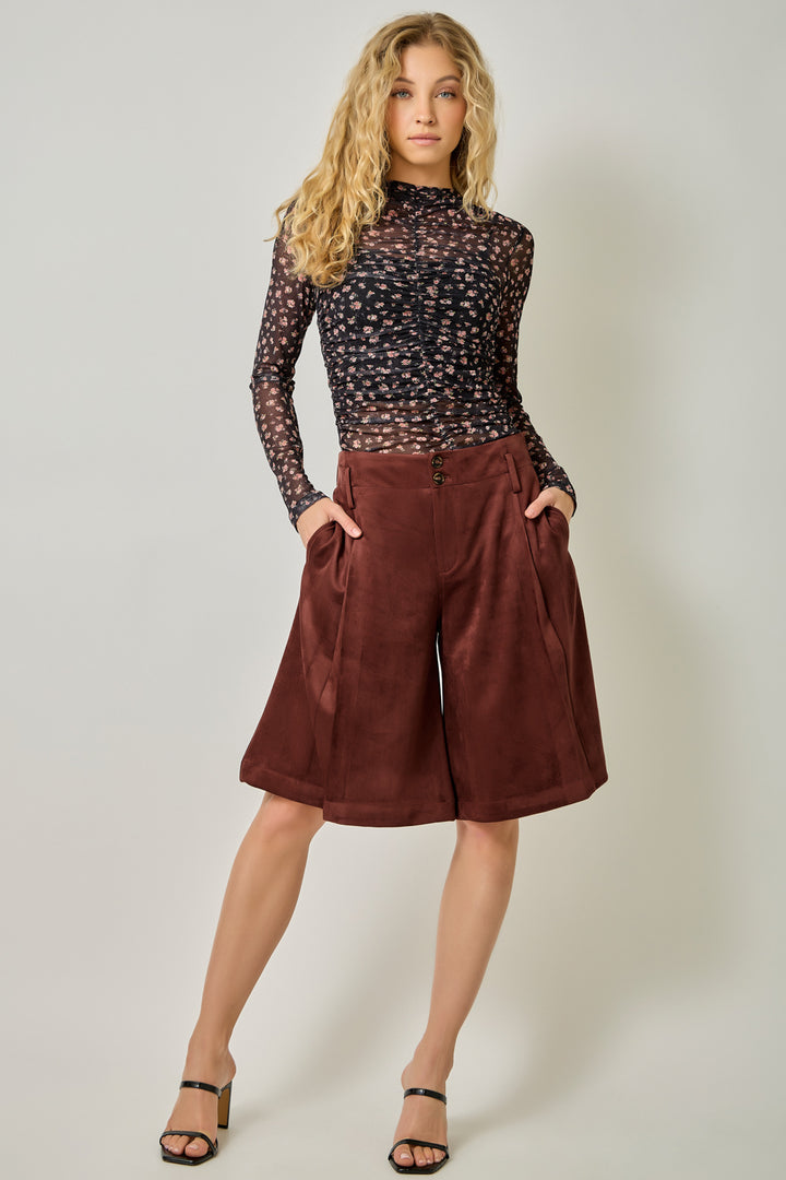 Ivy Lane Suede Bermuda Short