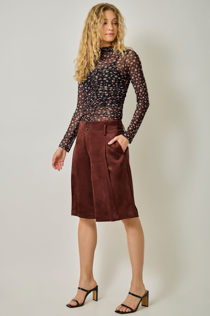 Ivy Lane Suede Bermuda Short