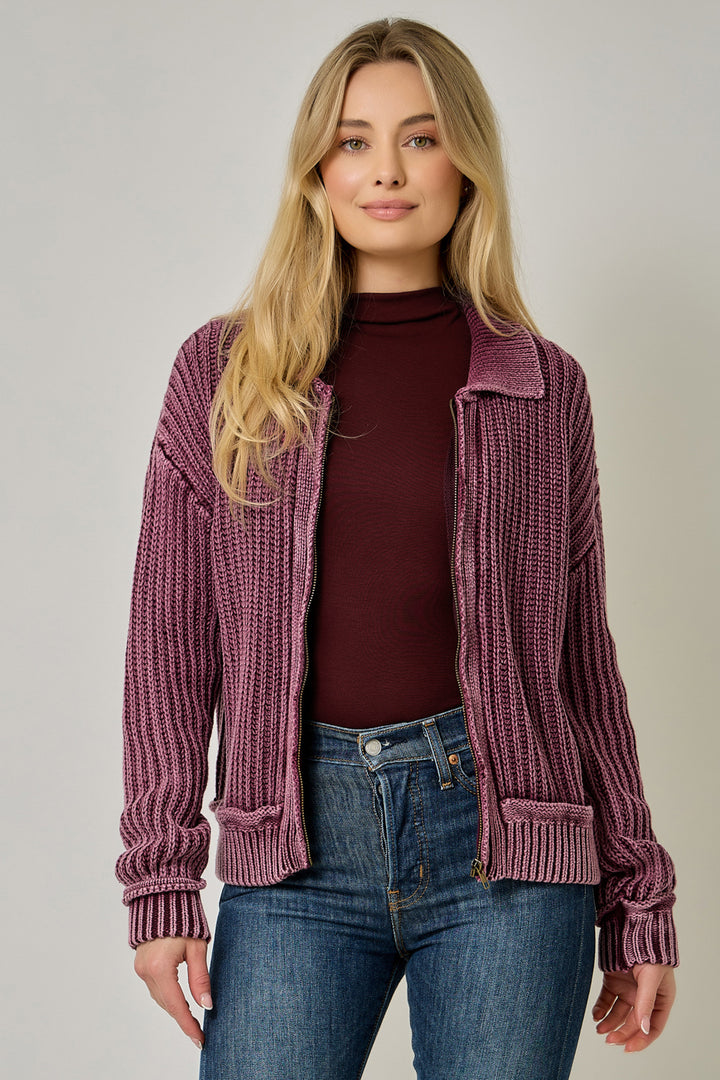 Windsor Ribbed Zip-Up Sweater