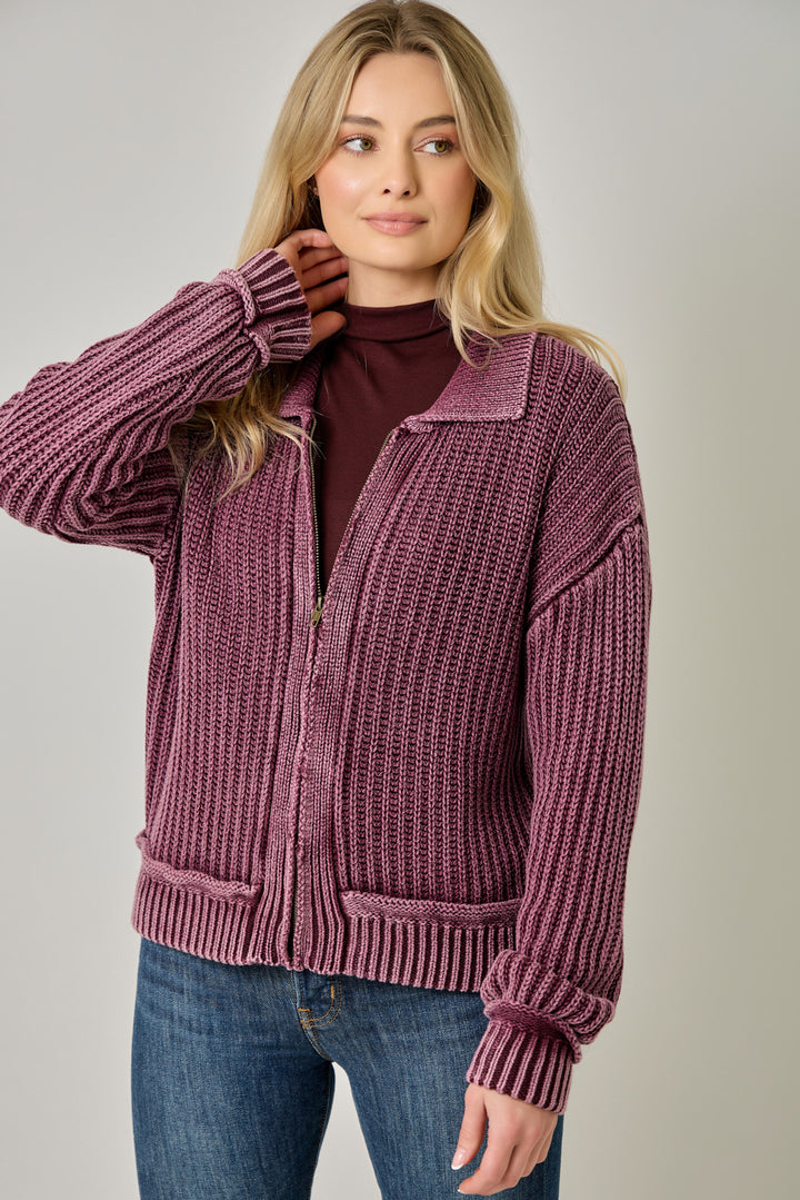 Windsor Ribbed Zip-Up Sweater