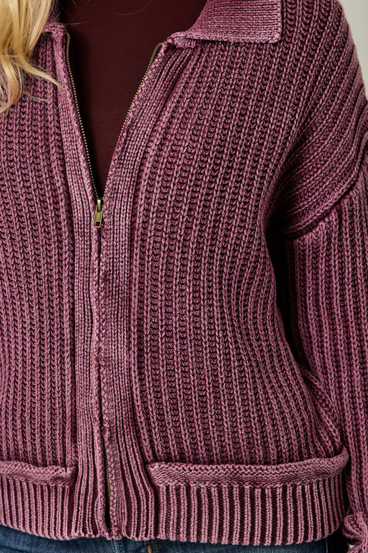 Windsor Ribbed Zip-Up Sweater