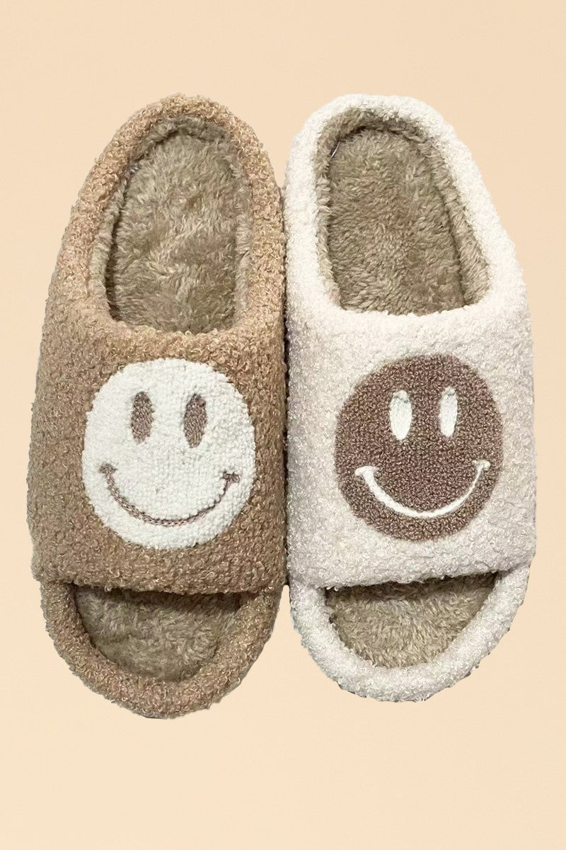 Two Tone Happy Slippers