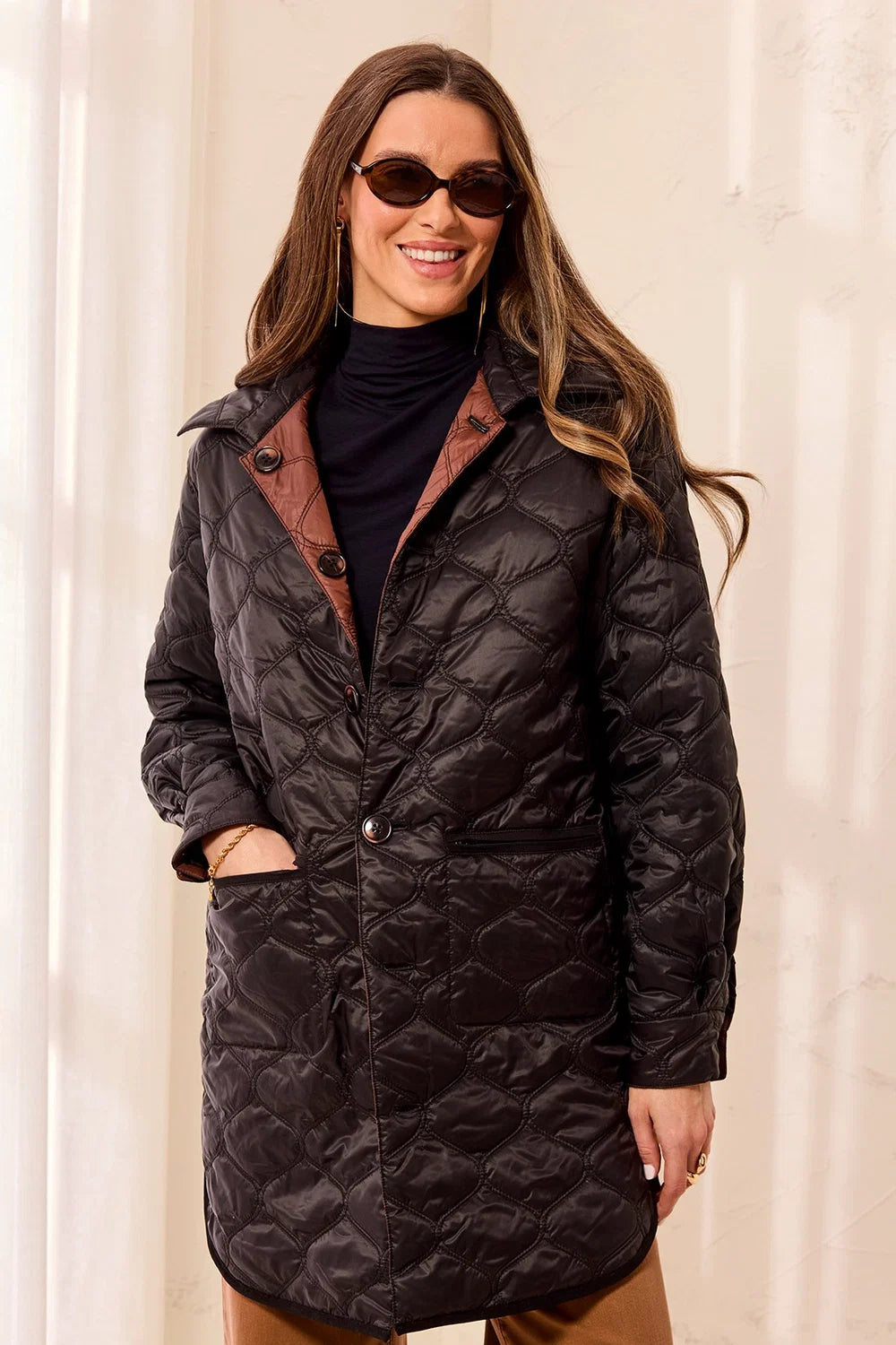 Chocolate &amp; Black Reversible Coat