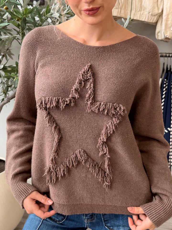 Espresso Star Knit Sweater