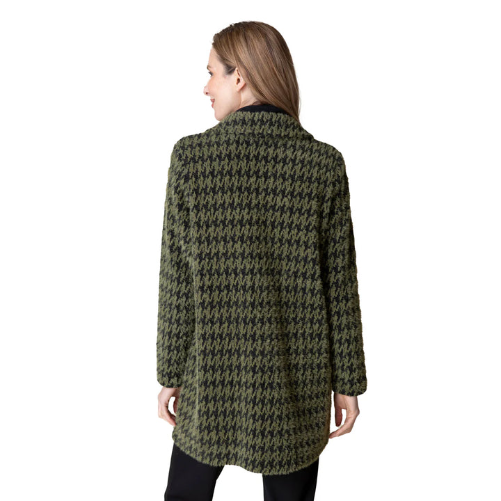 Olive Houndstooth Car Coat