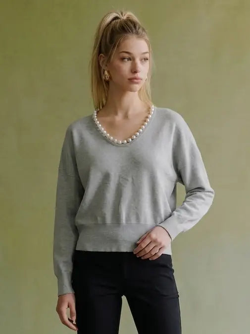 Margot Pearl Neck Sweater
