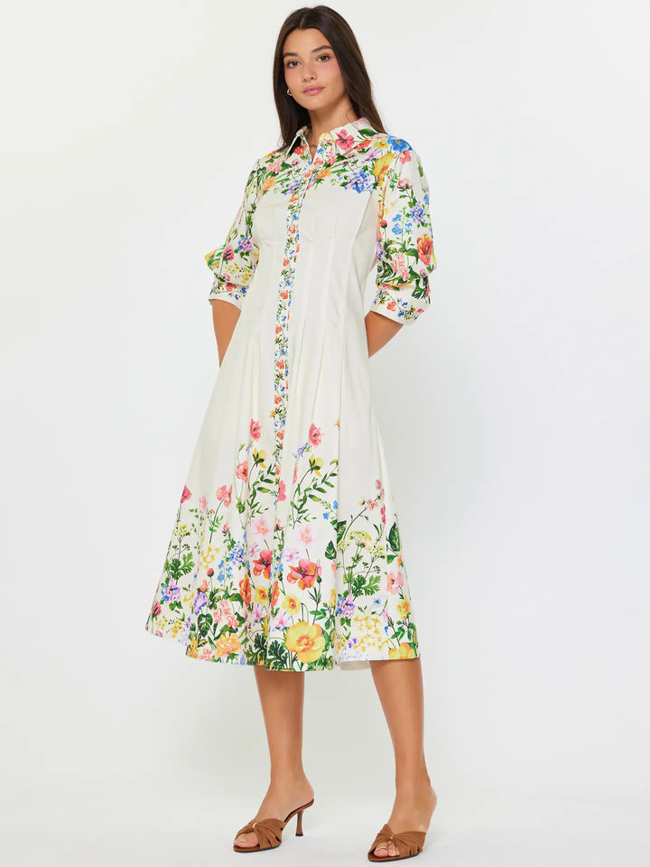 Garden Grace Floral Shirt Dress