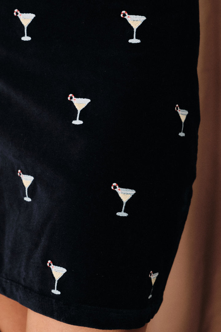Christmas Cocktail Velvet Mini Skirt