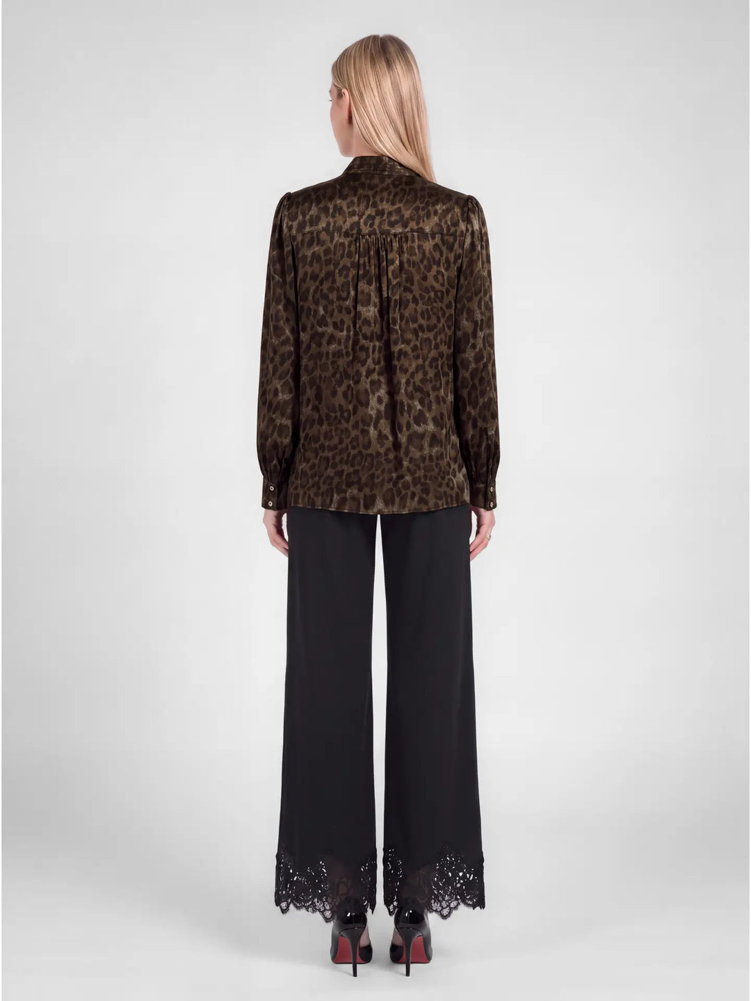 Rosalind Leopard Split Neck Blouse