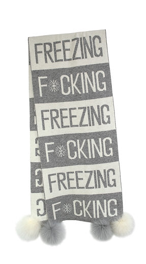 F*cking Freezing Pom Pom Scarf, Black