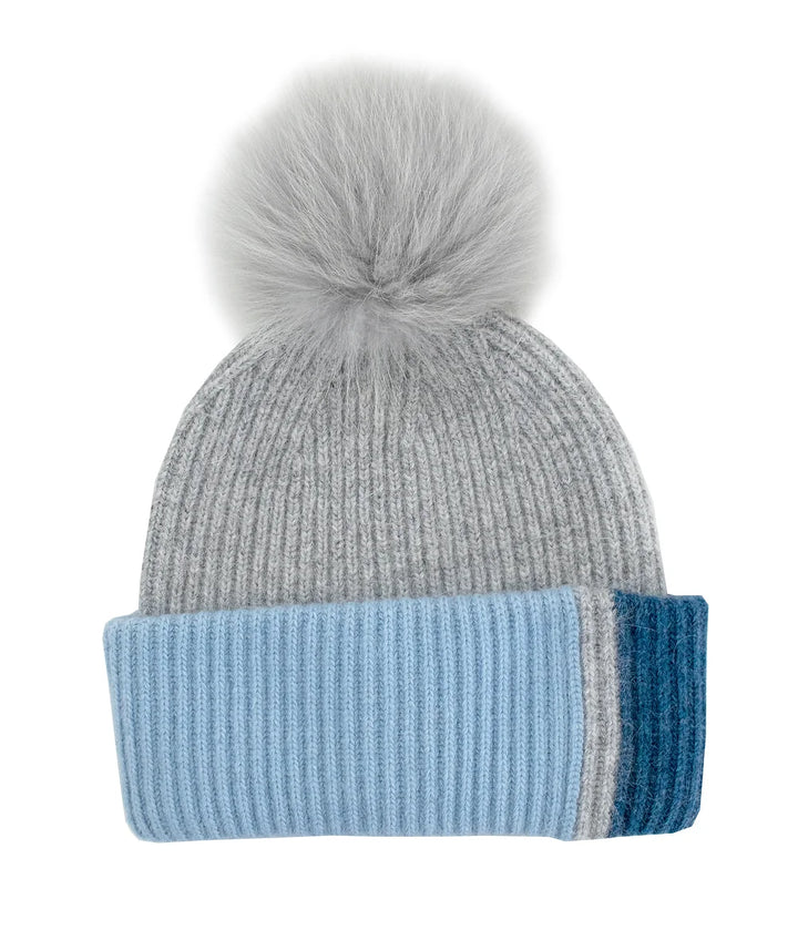 Warm Wishes Color Block Pom Pom Hat