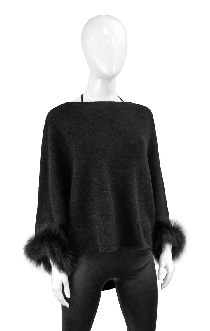 Tiffany Fur Trim Poncho