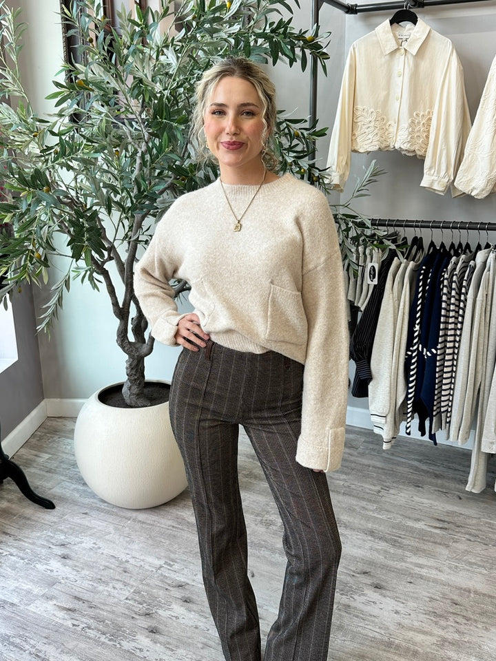 Herringbone Baby Bootcut Pants