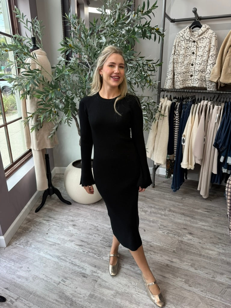 Sylvie Lettuce Trim Sweater Dress