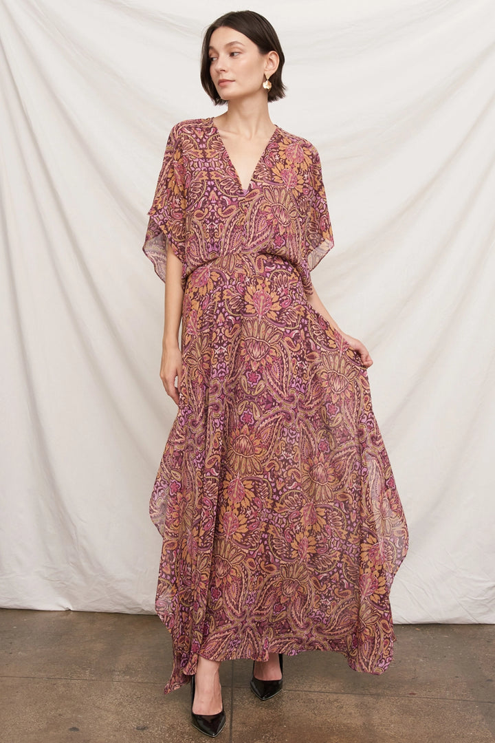 Marisol Paisley Maxi Dress in Purple Multi, view 4