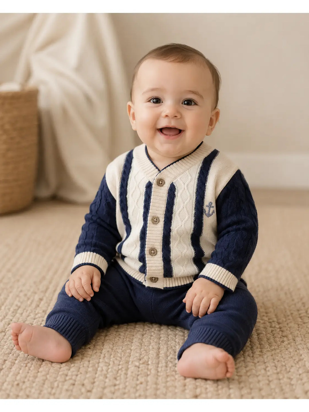 Anchor Stripe Baby Cardigan