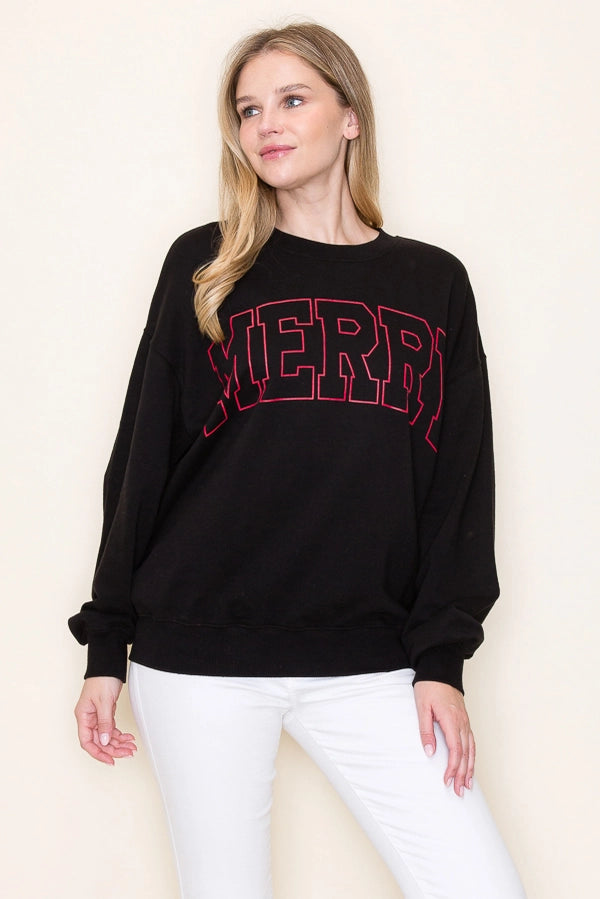 Merry Crewneck Sweatshirt, Black