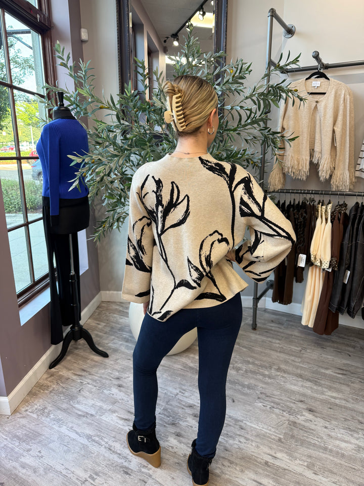 Floral Motif Sweater