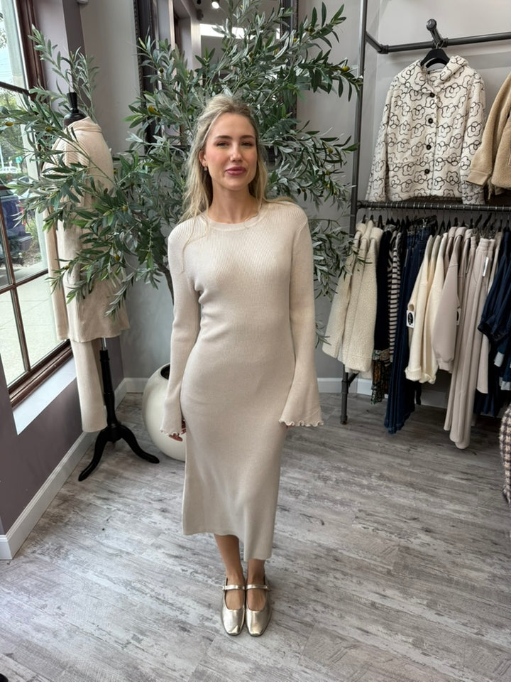 Sylvie Lettuce Trim Sweater Dress