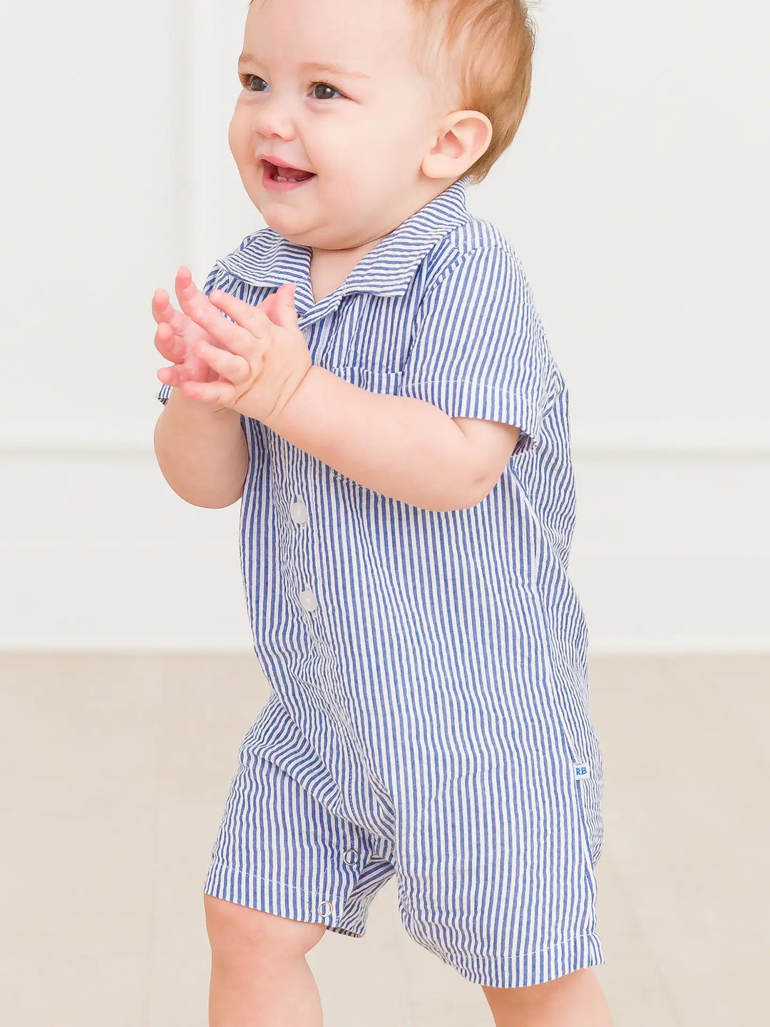 Seersucker Stripe Baby Romper
