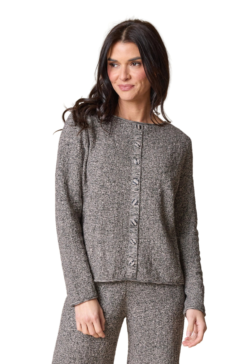 Scramble Stitch Sweater in Willow - side view
