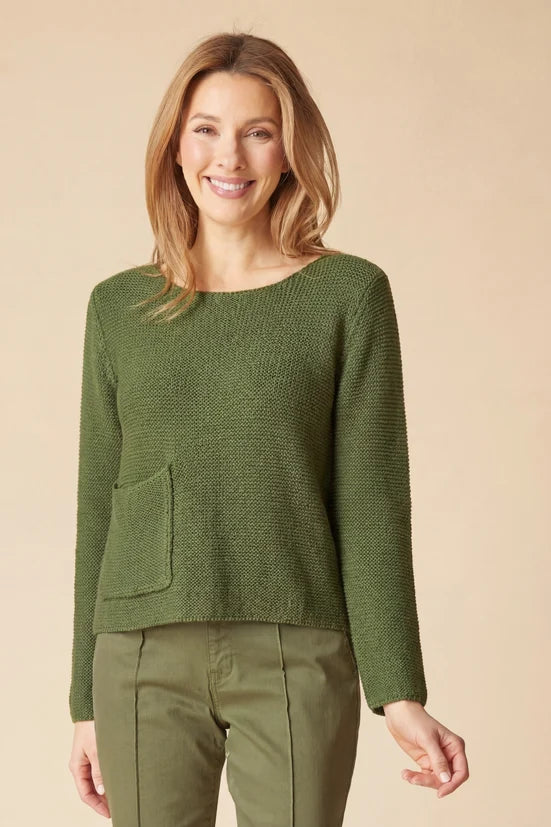 Fireside Pullover in Fern, front view