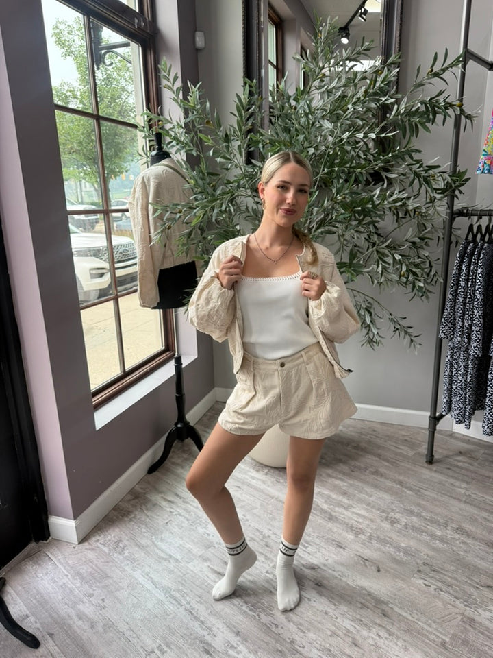 Mychaela Linen Shorts