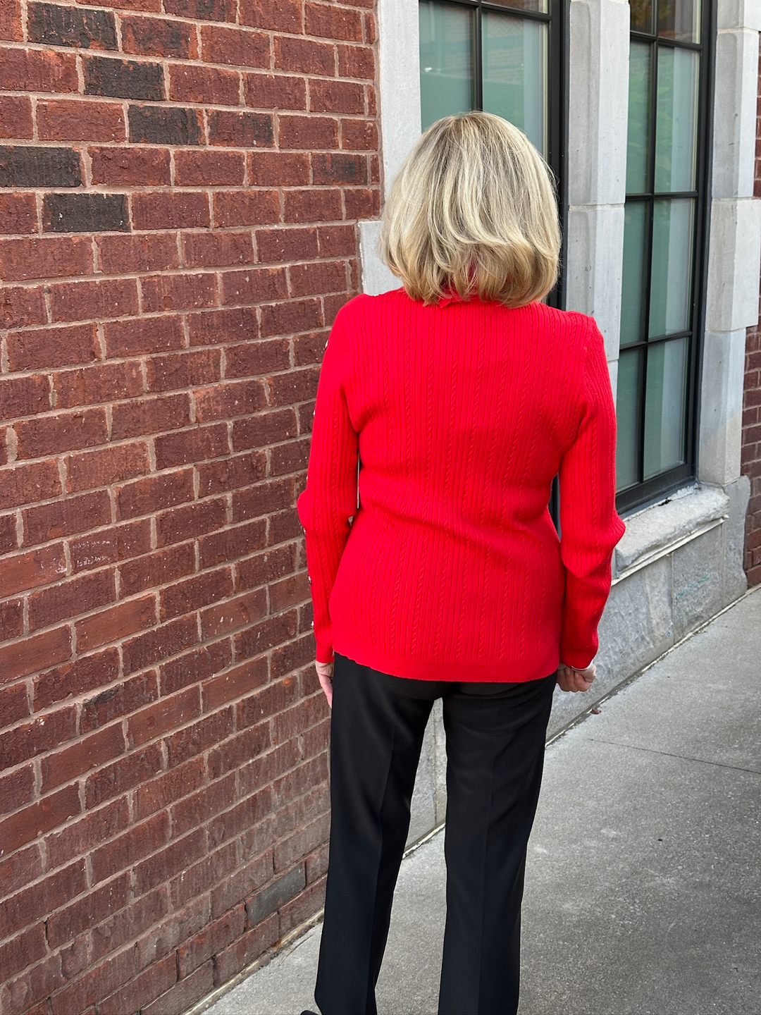 Radiant in Red Sweater