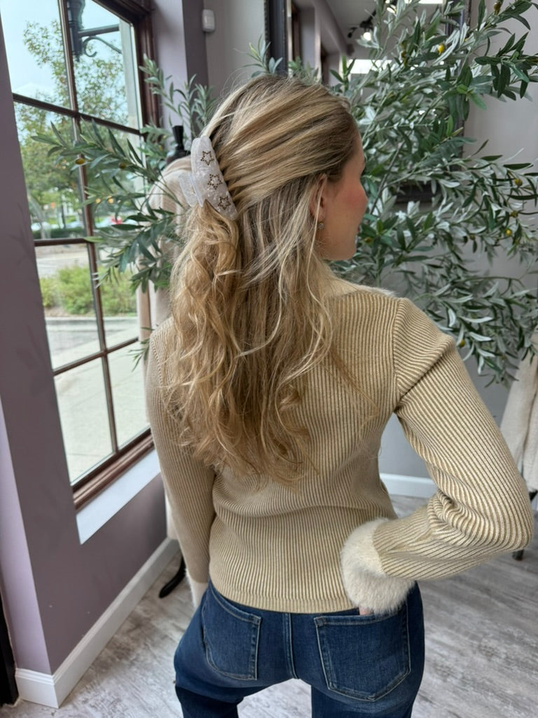 Chalet Faux Fur Trim Zip Cardigan